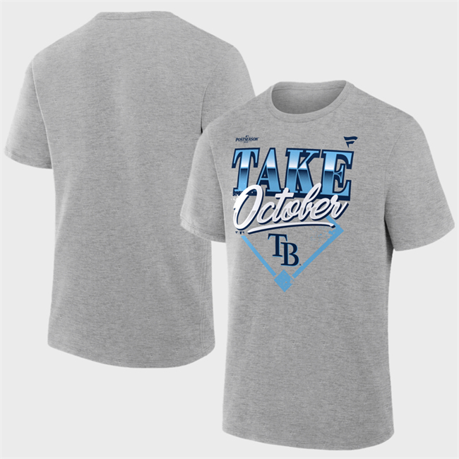 Men's Gray Tampa Bay Rays 2026 Division Series Champions Distressed Locker Room Take October T-Shirt